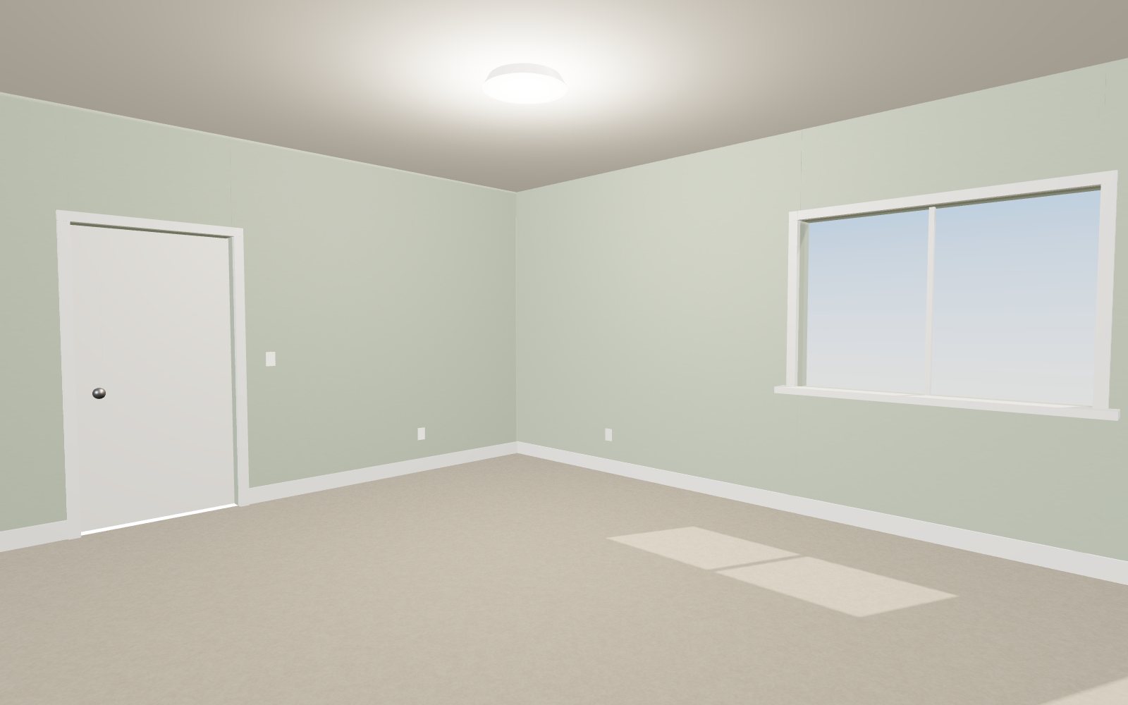 After: fresh paint and clean carpet